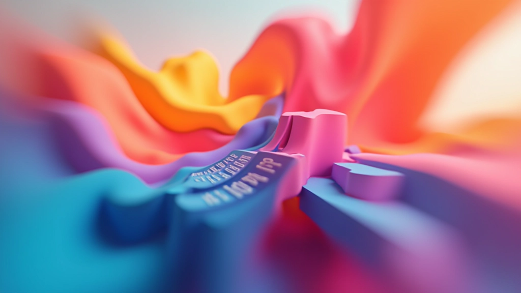Animação abstrata com elementos gráficos em movimento e cores vibrantes
