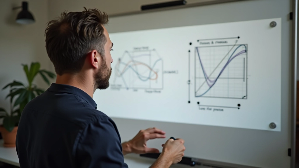 Instrutor explicando princípios de animação através de diagramas e sketches detalhados